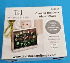 Tavistock & Jones T&J Super Glow in The Dark Quartz Alarm Clock