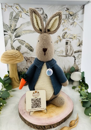 Hand crocheted peter rabbit - hand,