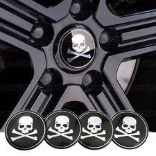 4pcs 56mm Stickers Caps Cross Skull Car Wheel Centre Caps Trims Accessories