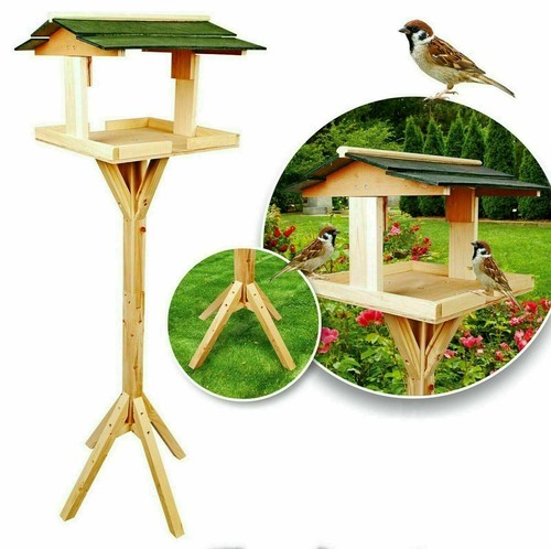 Wooden traditional bird table - wooden,