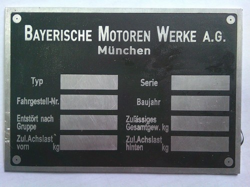 Nameplate bmw plate - bmw,