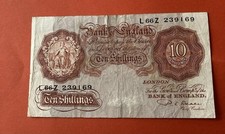 Bank OF ENGLAND 10 Shillings Banknote Prefix L66Z239169 (1907)