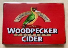 WOODPECKER CIDER METAL PLAQUE SIGN PUB MAN CAVE BAR CAR GARAGE 20 x 30cm