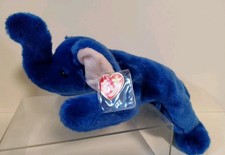 Ty Beanie Peanut The Royal Blue Elephant Rare Retired Tag Attached 