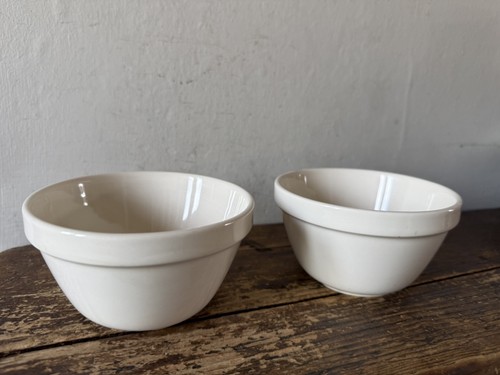 Two french pudding bowls cream - pudding,