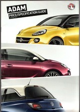Vauxhall ADAM Specifications 2012-13 UK Market Sales Brochure Jam Glam Slam