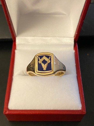 9ct gold masonic flip - flip, ring