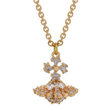 Vivienne Westwood Betty Orb Necklace Gold Tone Crystal Pendant W/ Gift Packaging