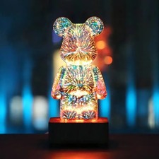 3D Fireworks Bear Night Light