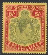 Bermuda Stamps 1941 5/-yellow