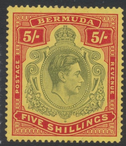 Bermuda stamps 1941 yellow - 1941, 5/-yellow