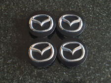 ♻️ 4x Genuine MAZDA Black Alloy Wheel Hub Centre Caps 56mm BBM2 37 190