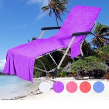Extra Large Lounger Mate Beach Towel Sun Bed Chair Cover Garden Lounge + Pockets