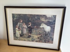 Framed Art Print A Tempting Bait By Arthur J Elsley. Made In Uk Boots Uk. VGC