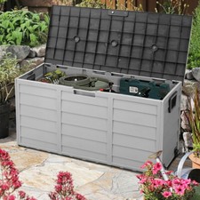Garden Outdoor Patio Storage Box Plastic Utility Chest Cushion Shed Box 290L
