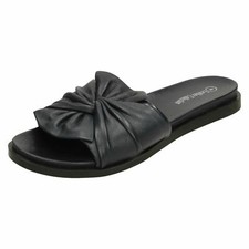 Ladies Leather Collection Twisted Vamp Mules