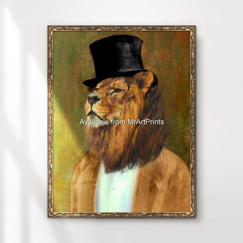 Lion painting art - lion, poster