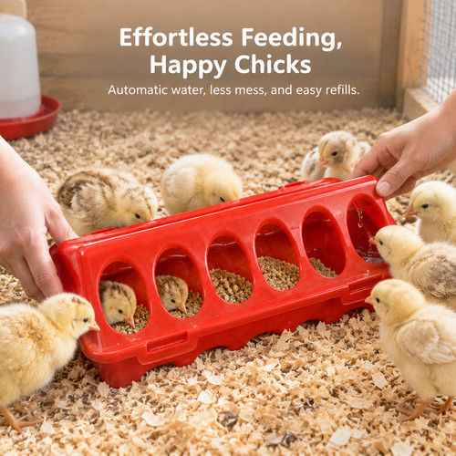 Chick and quail feeder - quail, trough