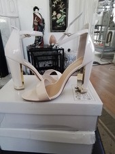 Block Heal Shoes Size 4 . Gold Edging only wore at inside party 