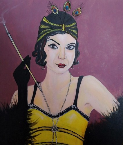 Original painting flapper - original, .