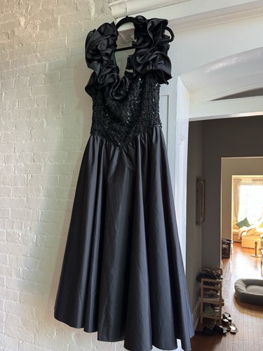 Vtg 80s prom dress black - 80s,