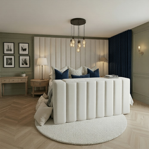 Hotel style panelled bed - panelled, tv