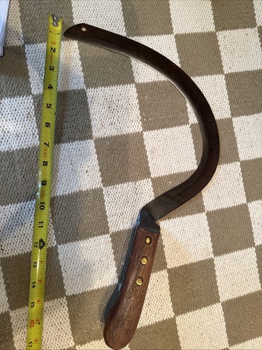 Vintage wood handle scythe 16 - vintage,