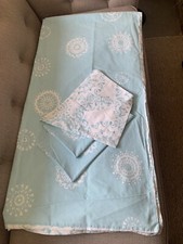 Debenhams Aqua Blue Stamp Print King Size Duvet Cover Set