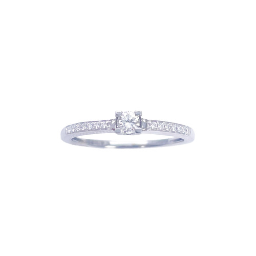 18ct white gold - 18ct, round
