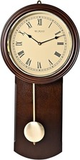 Pendulum Wall Clock Dark Walnut Finish Roman Numerals Black Dauphine Hands W9905