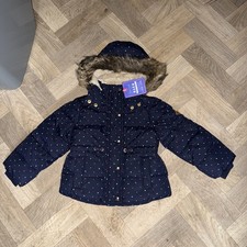 Joules Age 2 Navy Heart Winter Coat Lot 59
