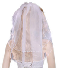 2-Tier White Girl's Holy Communion Veil/Bridal Wedding Hen Night Veil,23"L