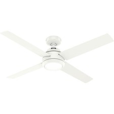 DC Ceiling fan with LED Lighting Hunter Greta White 52" Fan with Remote control