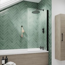 Bathroom Square Black Hinged