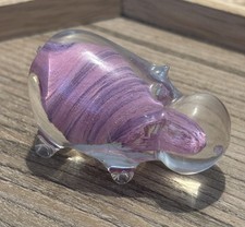Vintage Cute Blown Glass Hippo