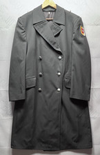 Vintage 1991 German Army Bundeswehr Greatcoat Grey Wool Mix Lined Military Coat
