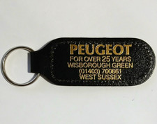 PEUGEOT FOIL PRINTED LEATHER ENGLISH KEYRING SIZZEY WISBOROUGH GREEN 25 YEARS AN
