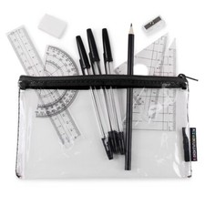 Clear exam pencil case - clear,