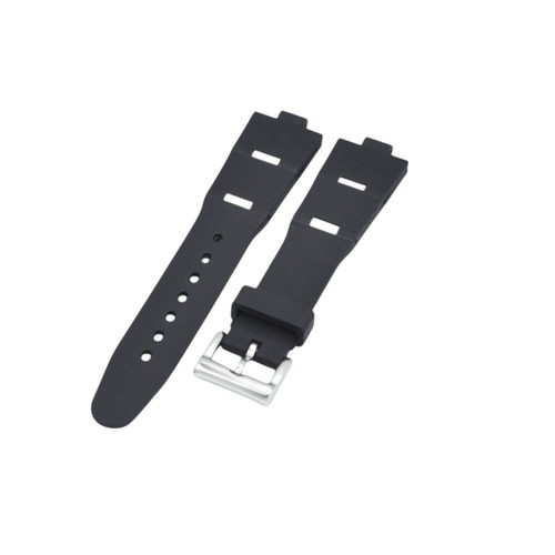 21x8mm black rubber watch - black,