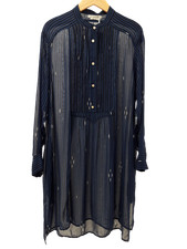 ISABEL MARANT ÉTOILE Ladies UK 8 Blue Striped Sheer Dress TRINNY WOODALL used 