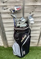 Full LEFT Handed Golf Club Set/Cobra Driver/Yonex Irons/14 Way Cart bag/