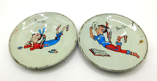 Vintage mcm tin litho ponytail - vintage,