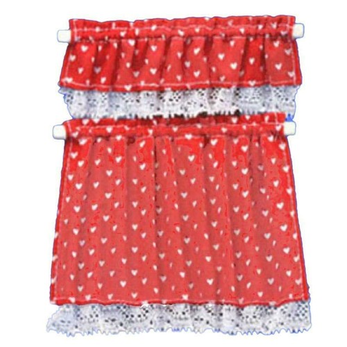 Dolls house red - dolls, white
