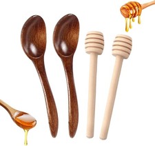 4 Pcs Honey Spoons Wooden