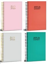 Academic Diary 2025 2026  A5 Week to View Diary Spiral bound hardback Mid Year