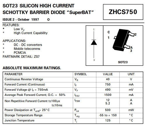 Zhcs750 high current schottky - current,