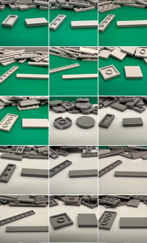 Lego smooth tile - light,, dark