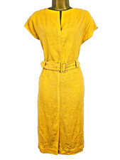 Jaeger Dress Yellow UK6 100%