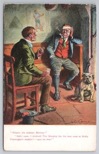 Postcard antique ireland comic - postcard,