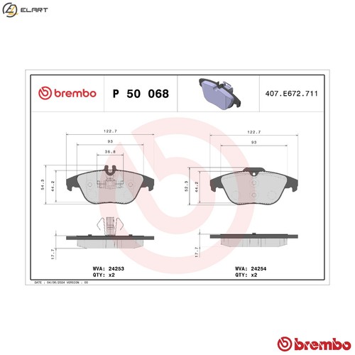 Brake pad set - brake, 50